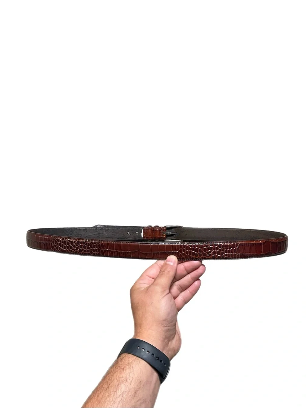 Vintage Polo Ralph Lauren Cognac Brown Croc Italian Leather Men’s Belt